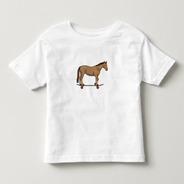 Häst som skateboardåkare på skateboard t shirt (Framsida)