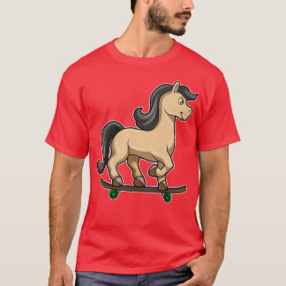 Häst som Skater med Skateboard 1 T Shirt
