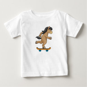 Häst som Skater med Skateboard T Shirt