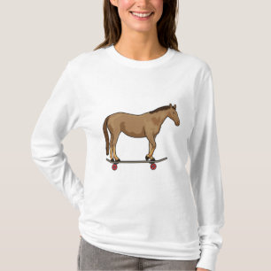 Häst som Skater på Skateboard T Shirt