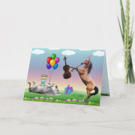 Häst som spelar violin Birthday Card Kort