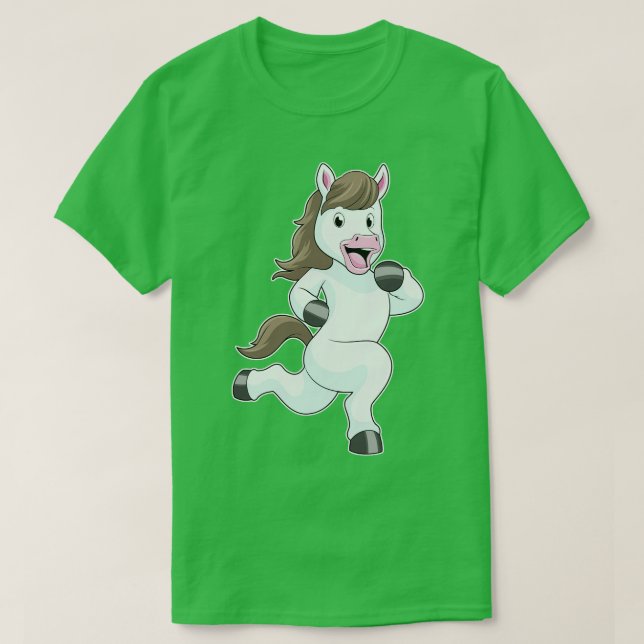 Häst som Springer vid löpning T Shirt (Design framsida)