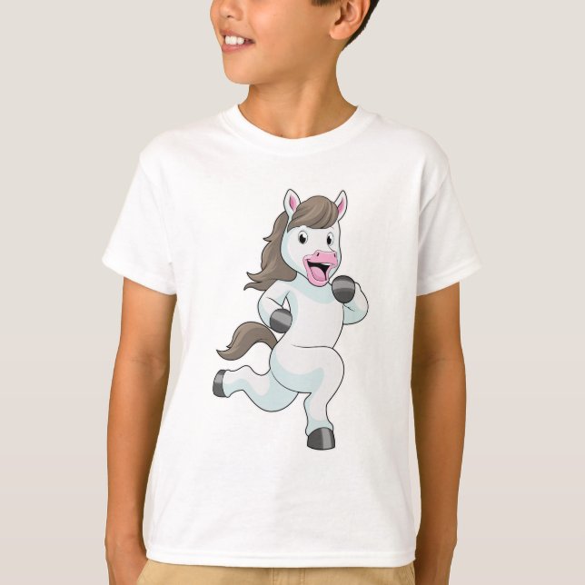 Häst som Springer vid löpning T Shirt (Framsida)