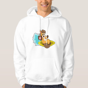 Häst som surfar med surfbräda hoodie
