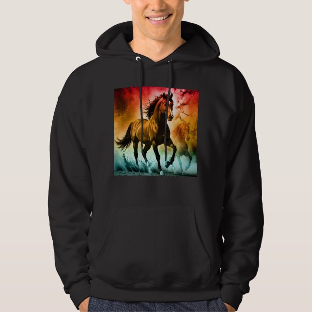 Häst springer  hoodie (Framsida)