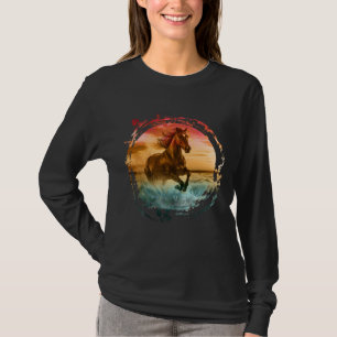 HÄST SPRINTER PÅ STRANDEN KUSTLANDSKAP T SHIRT