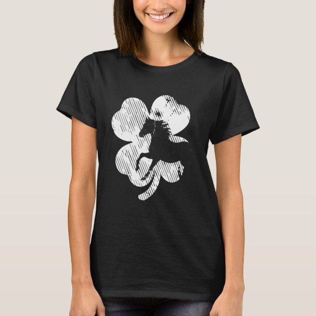 Häst St Patricks Day Irländsk Shamrock Barn Kvinno T Shirt (Framsida)
