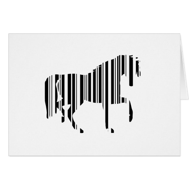 HÄST STreckkod Zebrastreckkod Mönsterdesign Hälsningskort (Framsidan Horizontal)