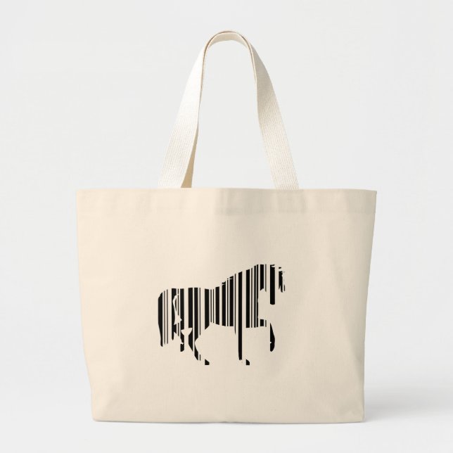 HÄST STreckkod Zebrastreckkodsmönsterdesign Jumbo Tygkasse (Framsidan)