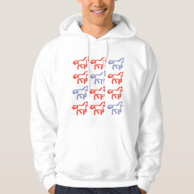 Häst Symbol Mönster Tröja – Personlighetspresent Hoodie (Framsida)