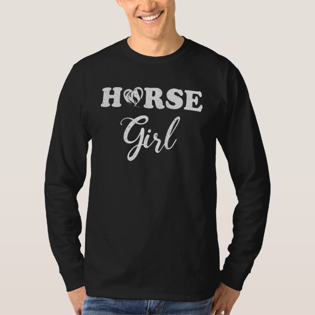 Häst Tjej Ridning  Ryttare Barn  T Shirt (Framsida)