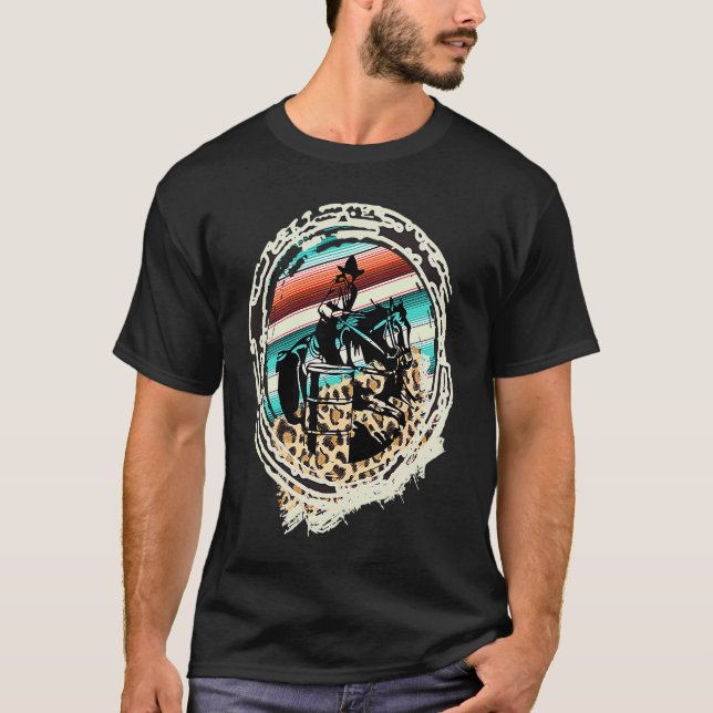 Häst tunnlandskapplöpning Serape Leopard T Shirt (Framsida)
