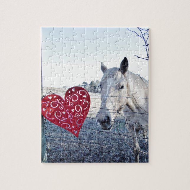 HÄST Valentine hjärta Pussel (Vertikal)