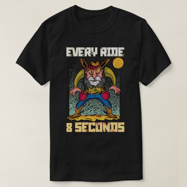 Häst var 8: e sekund Bucking Bronco Horse Ra T Shirt (Design framsida)