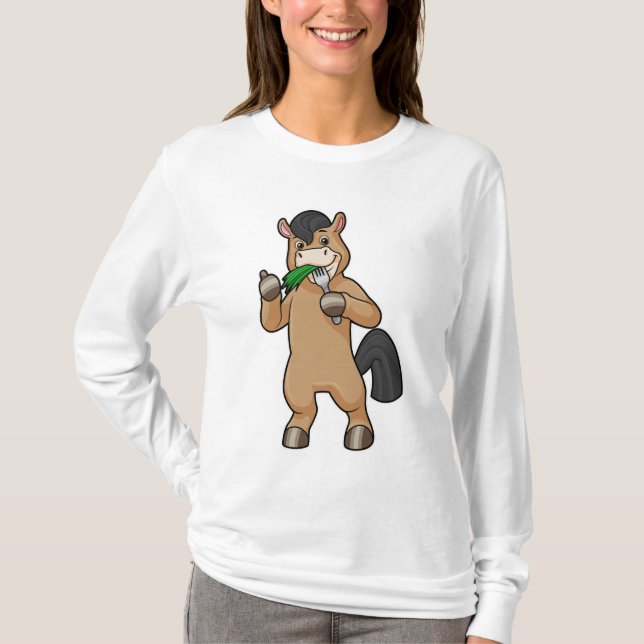 Häst vid Eating Vegan T Shirt (Framsida)