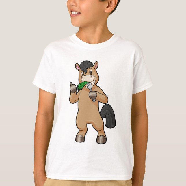 Häst vid Eating Vegan T Shirt (Framsida)