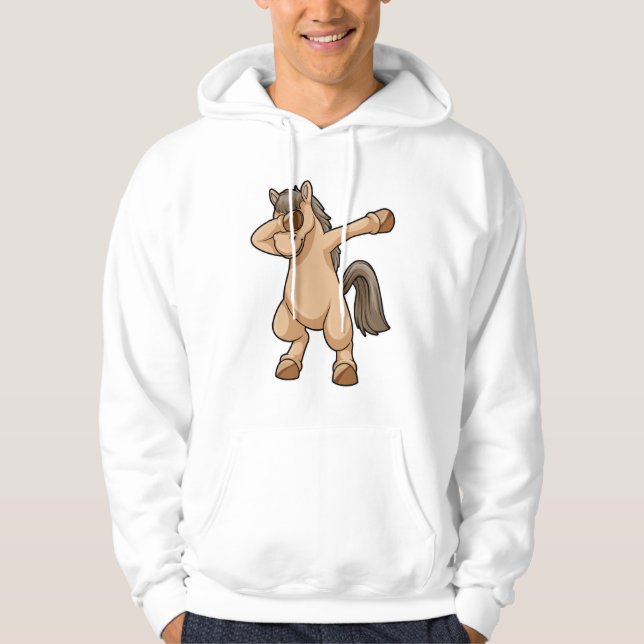 Häst vid Hip hop Dance Dab Hoodie (Framsida)