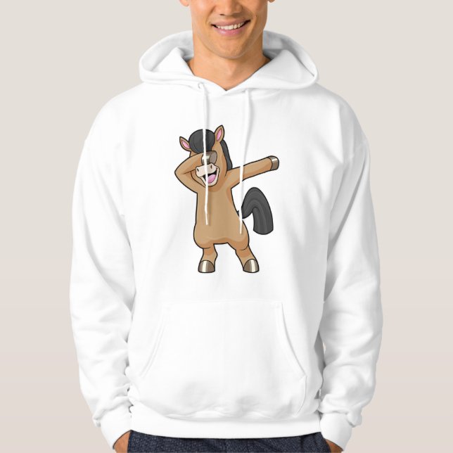 Häst vid Hip hop Dance Dab Hoodie (Framsida)