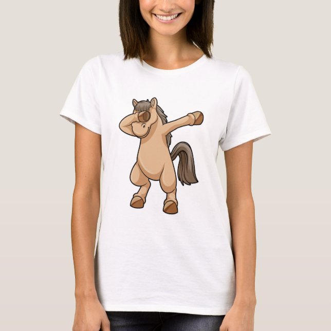 Häst vid Hip hop Dance Dab T Shirt (Framsida)