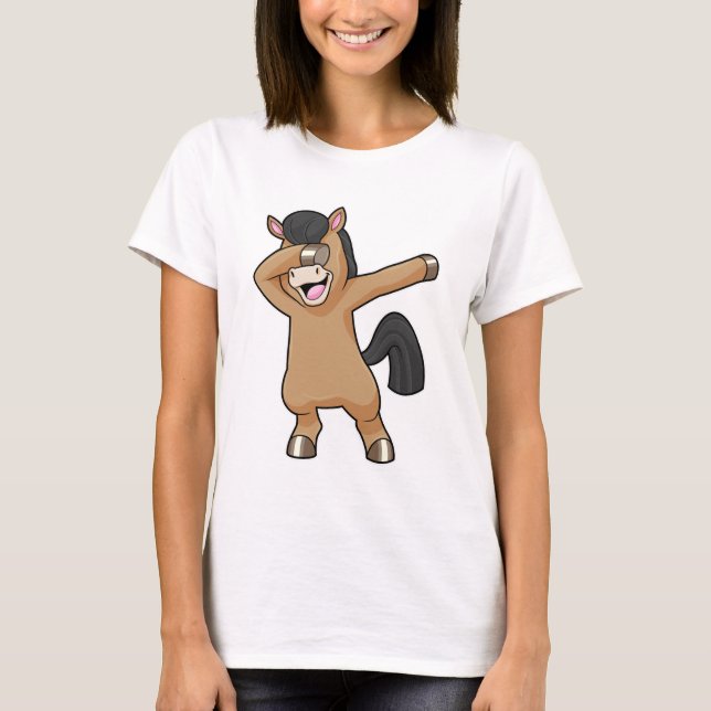 Häst vid Hip hop Dance Dab T Shirt (Framsida)