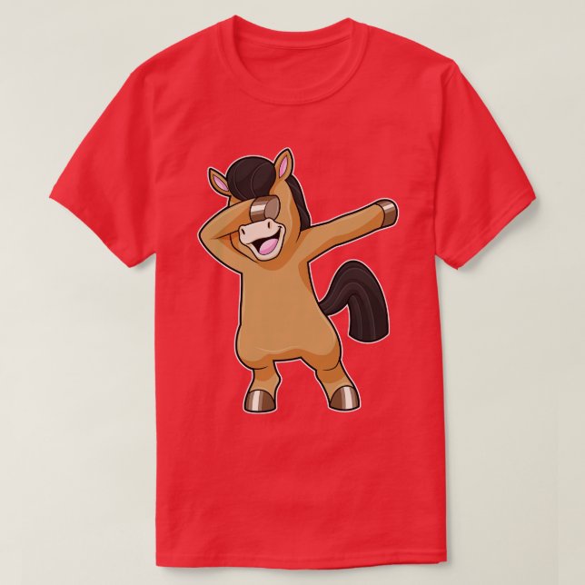 Häst vid Hip hop Dance Dab T Shirt (Design framsida)