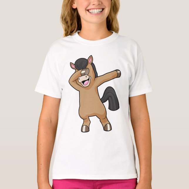 Häst vid Hip hop Dance Dab T Shirt (Framsida)