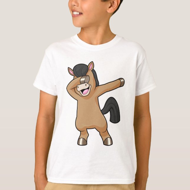 Häst vid Hip hop Dance Dab T Shirt (Framsida)