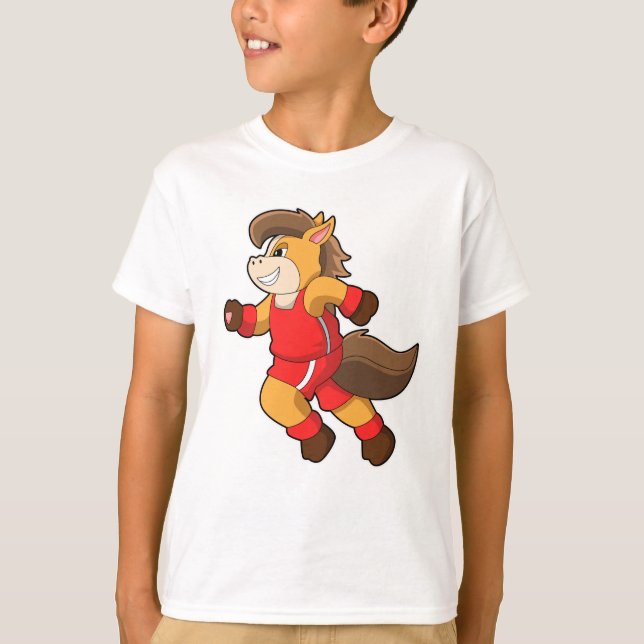 Häst vid löpning t shirt (Framsida)