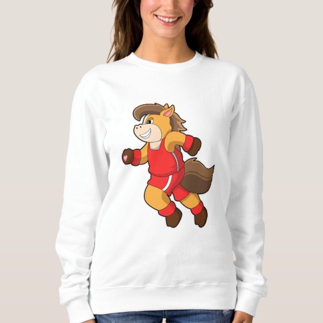 Häst vid löpning t shirt (Framsida)