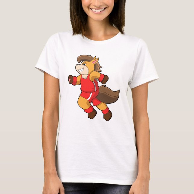 Häst vid löpning t shirt (Framsida)