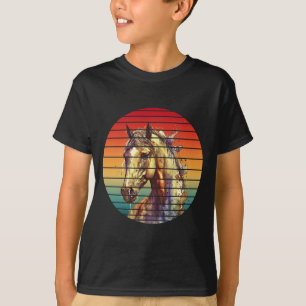 häst vintage abstrakt stil t shirt