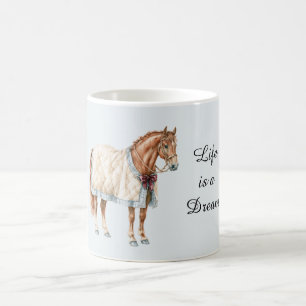 Häst Vit Blå Filta Kaffemugg