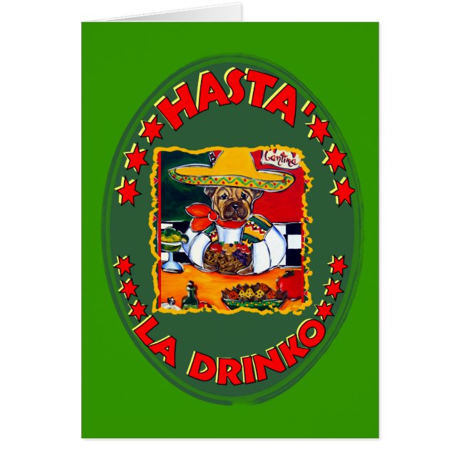 HASTA EL DRINKO HÄLSNINGSKORT (Framsidan)