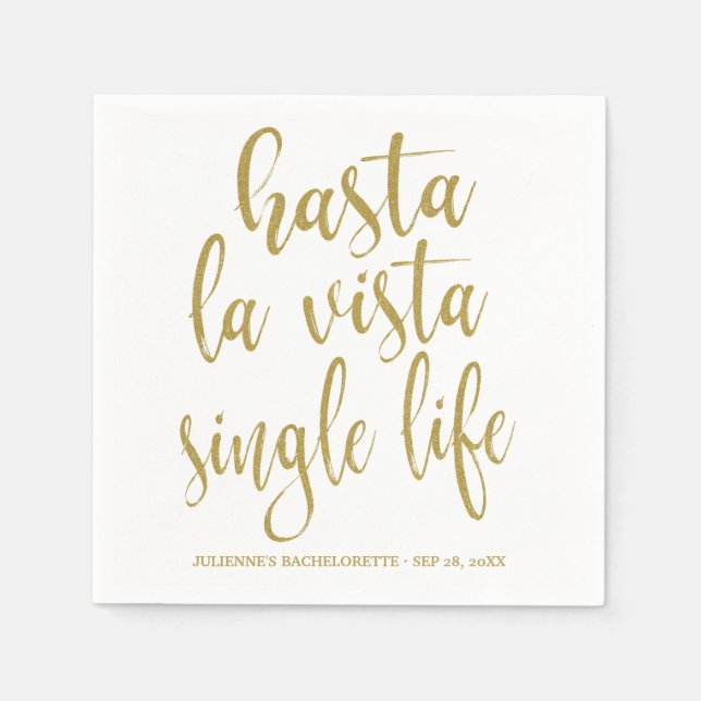 Hasta La Vista Singelliv Sängvätningsparty Pappersservett (Framsidan)