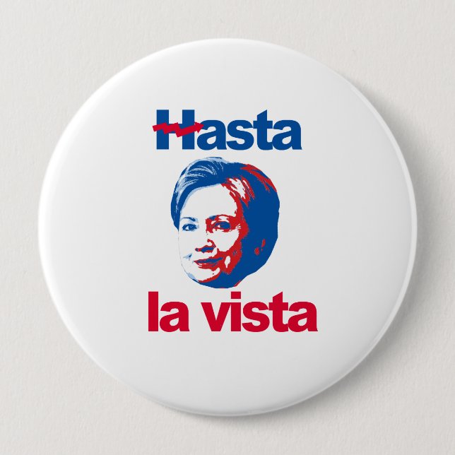 Hasta Lautsikt - krokiga Hillary - - Anti-Hillary Knapp (Framsida)