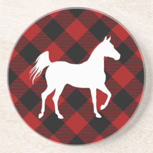 Hästälskare Buffalo Plaid Farmhouse Underlägg