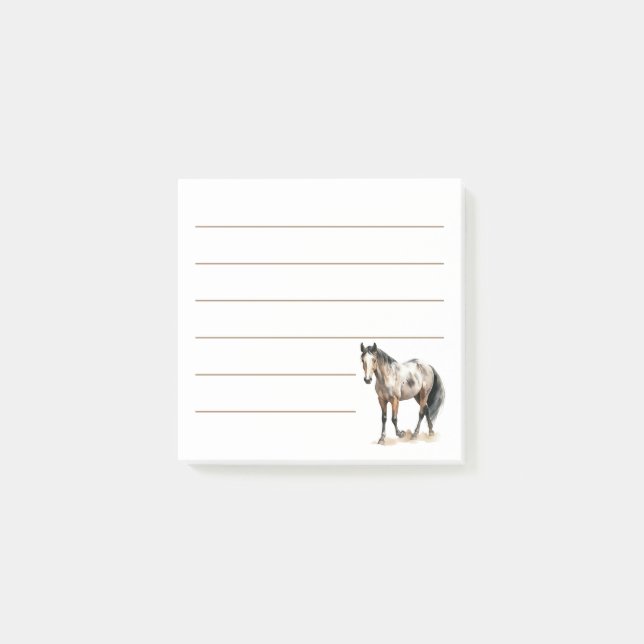 Hästälskare Equestrian & Ridning Cowgirl Post-it Block (Framsida)