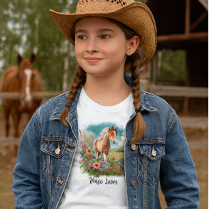 Hästälskare Pinto Föl Flickor T Shirt