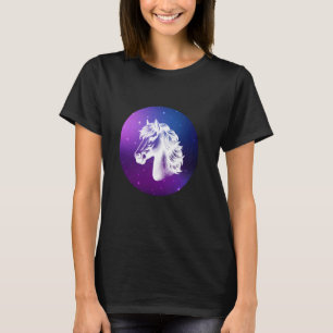Hästälskare Porträtt i Mystisk och Celestial Lila T Shirt