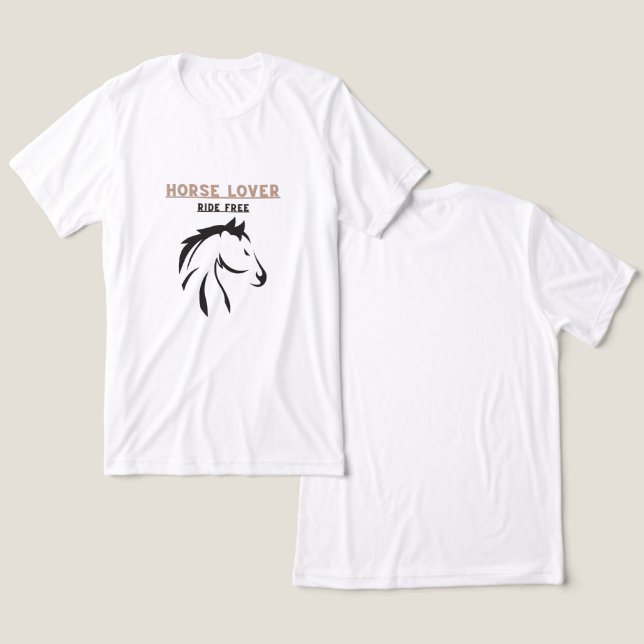 Hästälskare Rid Fri Minimalistisk Hästhuvuddesign T Shirt (Design fram och bak)