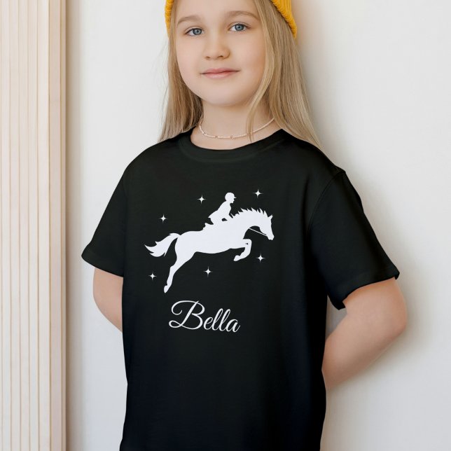Hästälskare ridning eget namn barn present T-Shirt (Skapare uppladdad)