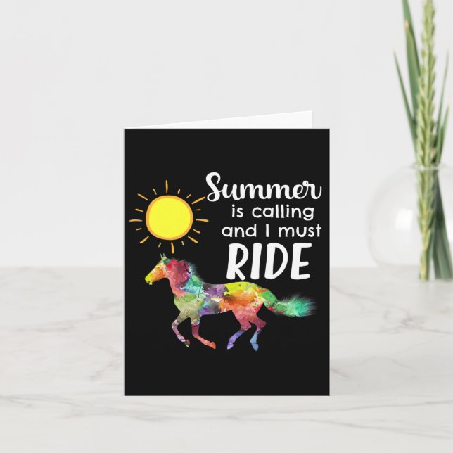 Hästälskare Ridning Sommarlov Kort (Framsida)
