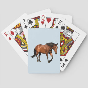Hästälskare som leker kort spel kort
