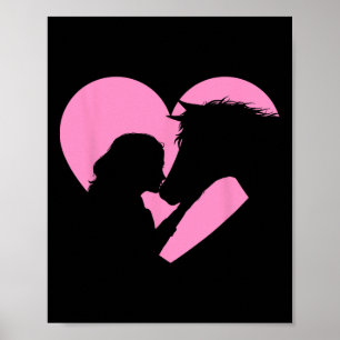 Hästälskare - Tjej Kyssar Hästar Ryttare Ridning Poster