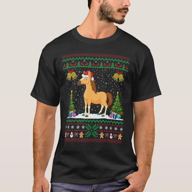 Hästar Animals Julafton Ugly Horse Jul T Shirt (Framsida)