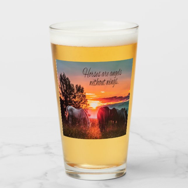 Hästar är änglar utan vinge glaskopp (Framsida fylld)