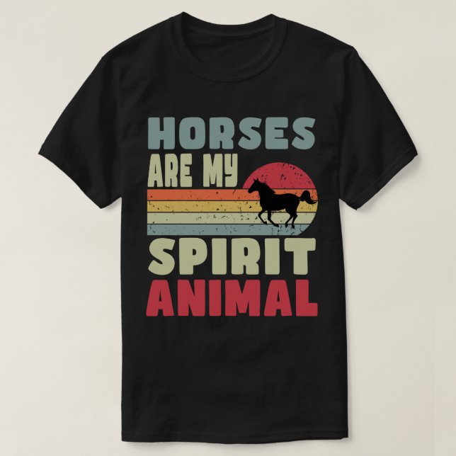 Hästar är min andliga djur T-Shirt (Design framsida)