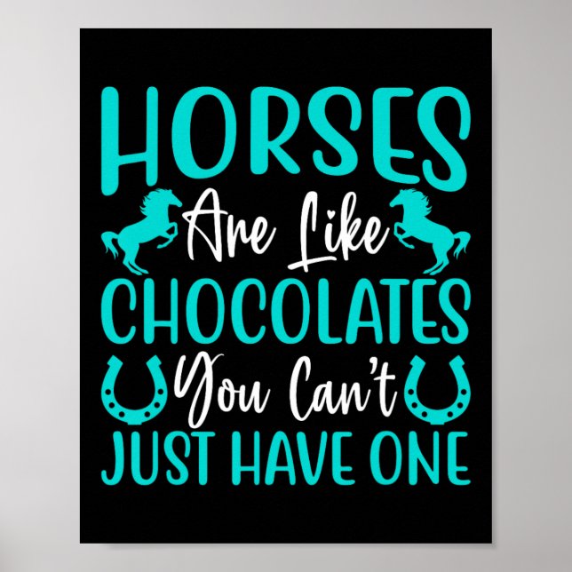Hästar är som choklad - Häst ryttare  Poster (Framsidan)