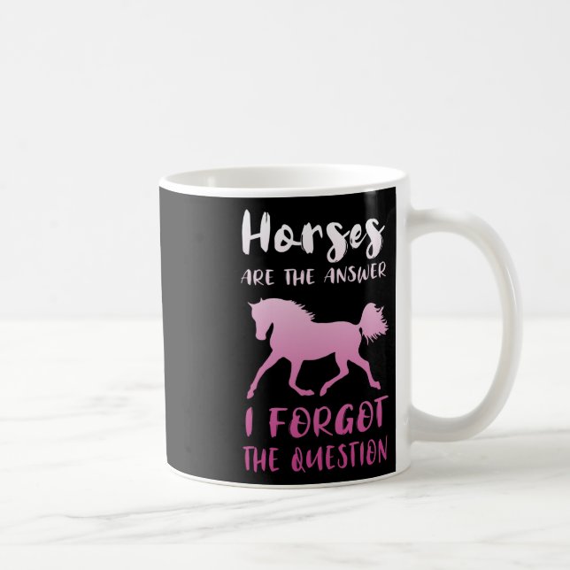 Hästar Är Svaret Jag Glömde Frågan Hästar Kaffemugg (Höger)