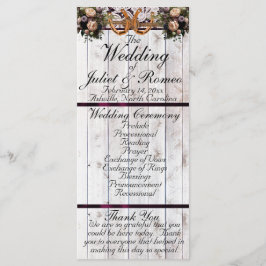 Hästar, band & Snöre - Lila Bröllop Program